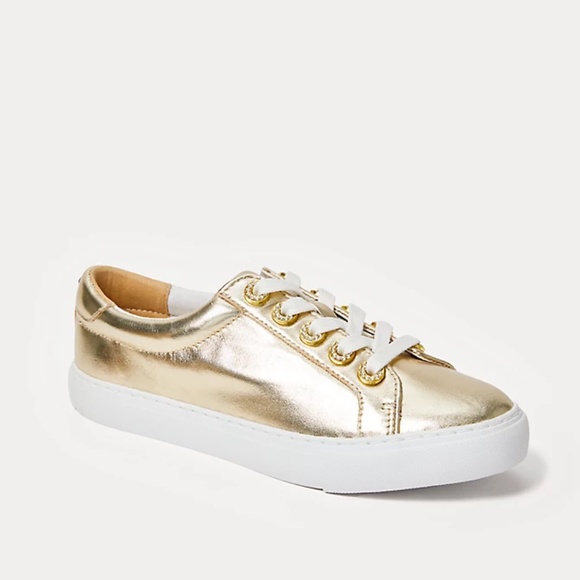 *NWT* Lilly Pulitzer Lux Hallie Sneaker - Gold Metallic (Size 6) - Picture 1 of 6